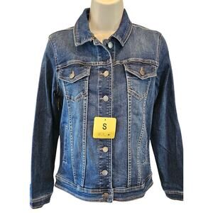 NWT well worn stretch jean jacket long sleeve denim sz S casual comfort NEW